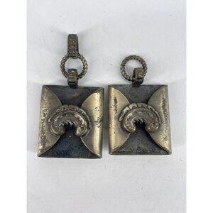 Vintage Wrap Shawl Clips hooks Buckle Ornate Metal set